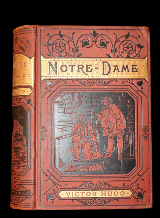 1890 Rare Victorian Book - Notre-Dame or The Bellringer of Paris by Victor Hugo. Gothic.