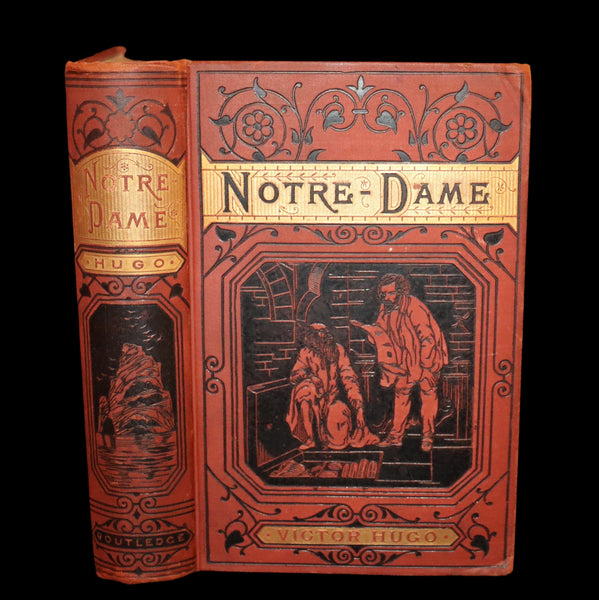 1890 Rare Victorian Book - Notre-Dame or The Bellringer of Paris by Victor Hugo. Gothic.