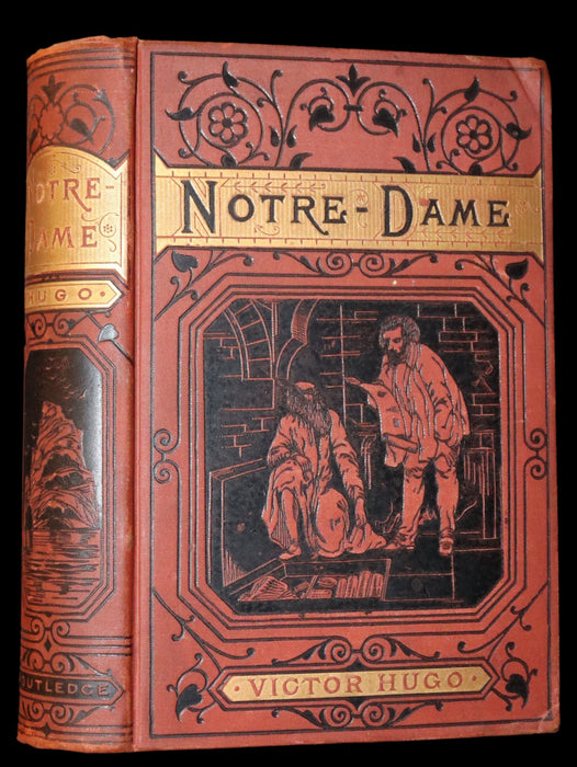 1890 Rare Victorian Book - Notre-Dame or The Bellringer of Paris by Victor Hugo. Gothic.