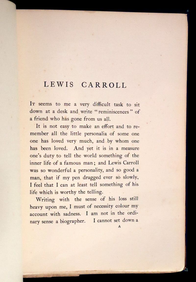 1899 First Edition - The Story of Lewis Carroll. Told for young people by the real Alice in Wonderland, Miss Isa Bowman.