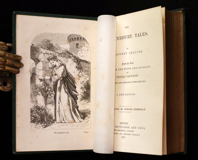 1867 Rare Victorian Book - The Canterbury Tales by Chaucer illustrated by Corbould.