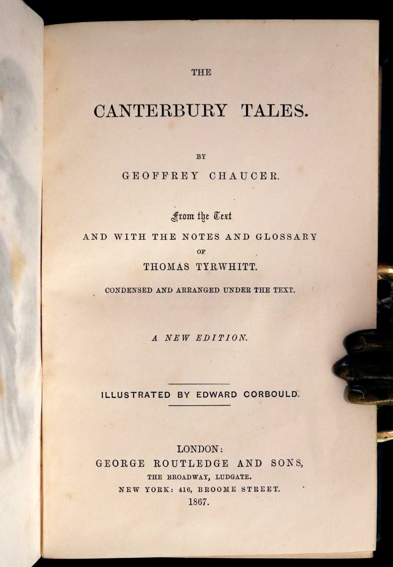 1867 Rare Victorian Book - The Canterbury Tales by Chaucer illustrated by Corbould.