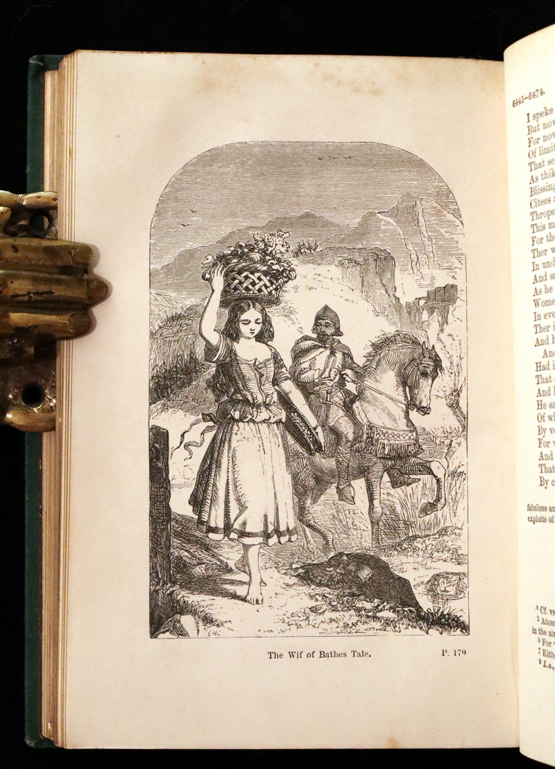 1867 Rare Victorian Book - The Canterbury Tales by Chaucer illustrated by Corbould.