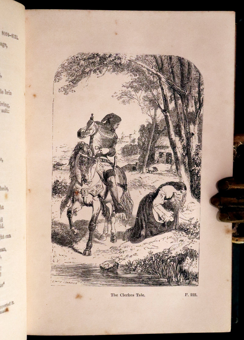 1867 Rare Victorian Book - The Canterbury Tales by Chaucer illustrated by Corbould.