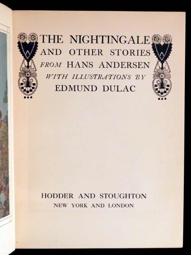 1911 Rare First Edition - The Nightingale and Other Stories from Andersen, Illustrated By Edmund Dulac.