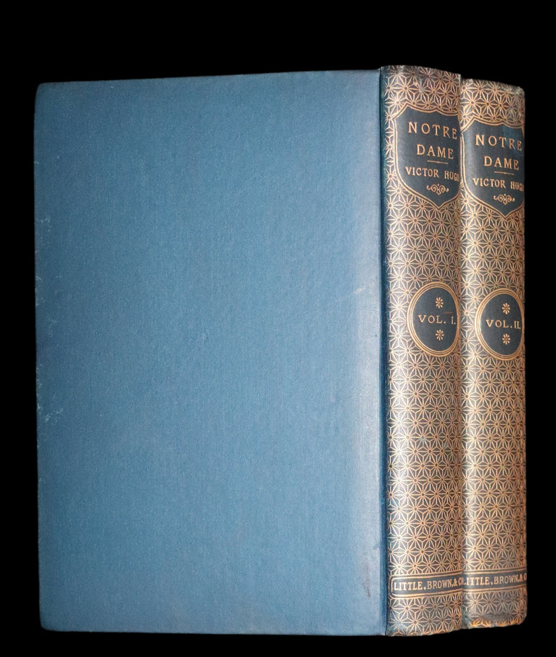 1897 Rare Victorian Book set - NOTRE-DAME de Paris, The Hunchback of Notre-Dame by Victor Hugo. Gothic.