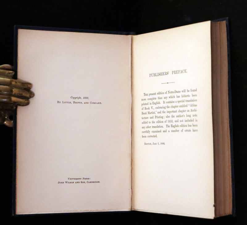 1897 Rare Victorian Book set - NOTRE-DAME de Paris, The Hunchback of Notre-Dame by Victor Hugo. Gothic.