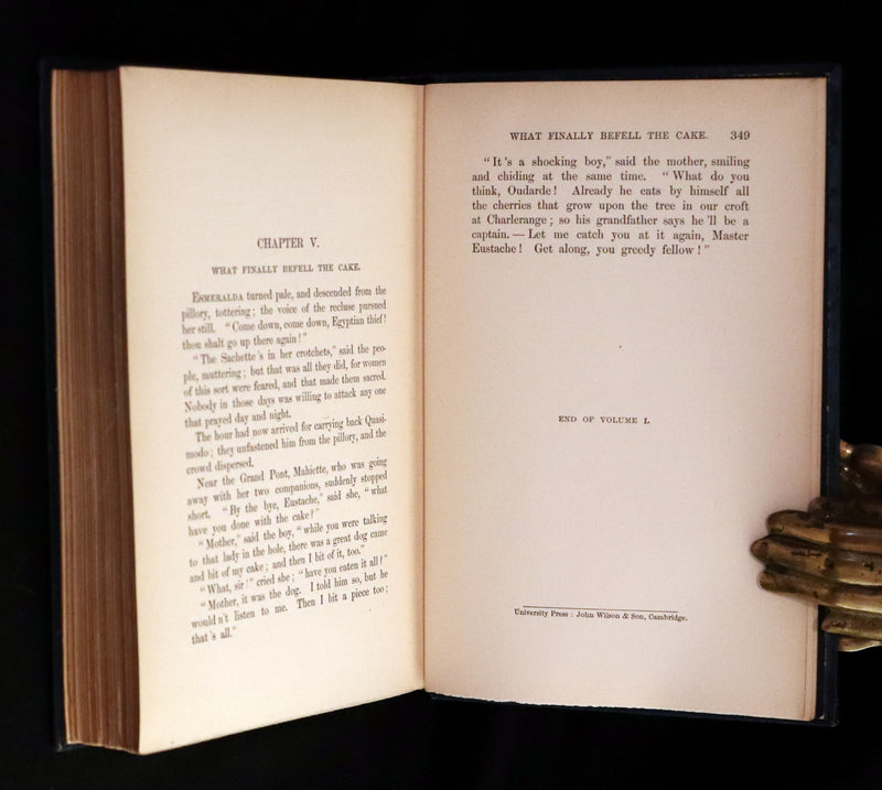 1897 Rare Victorian Book set - NOTRE-DAME de Paris, The Hunchback of Notre-Dame by Victor Hugo. Gothic.
