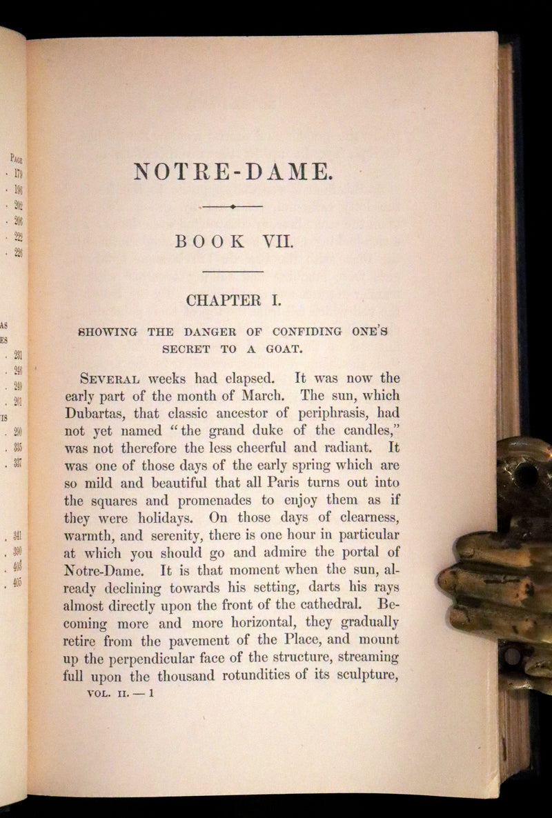 1897 Rare Victorian Book set - NOTRE-DAME de Paris, The Hunchback of Notre-Dame by Victor Hugo. Gothic.