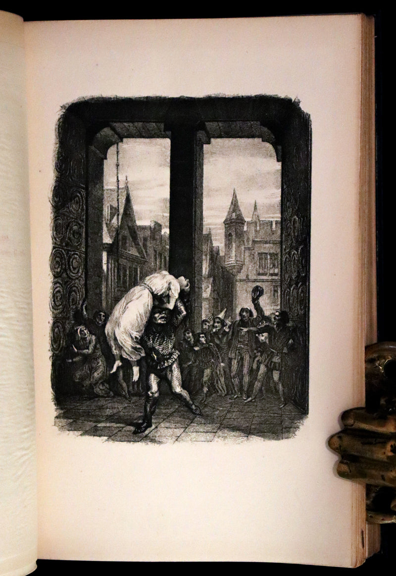 1897 Rare Victorian Book set - NOTRE-DAME de Paris, The Hunchback of Notre-Dame by Victor Hugo. Gothic.