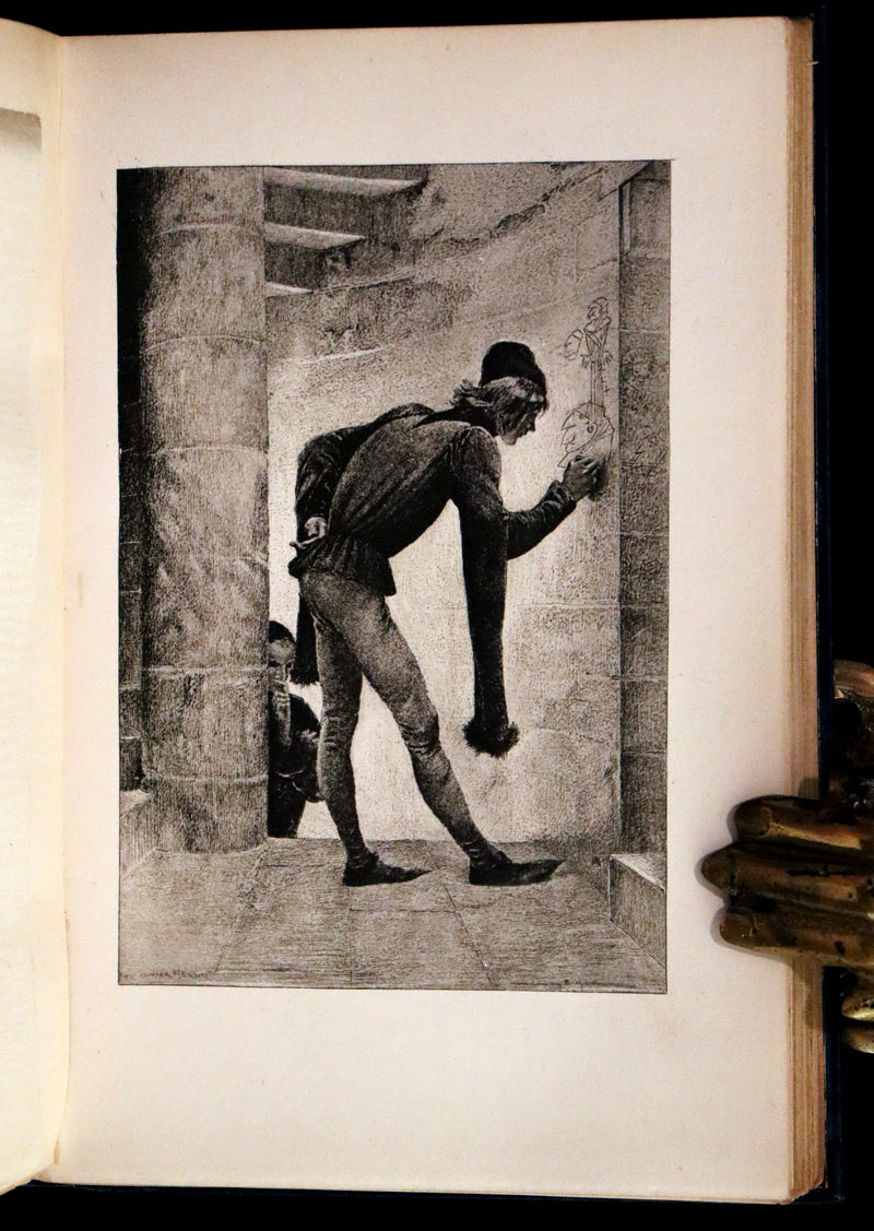 1897 Rare Victorian Book set - NOTRE-DAME de Paris, The Hunchback of Notre-Dame by Victor Hugo. Gothic.