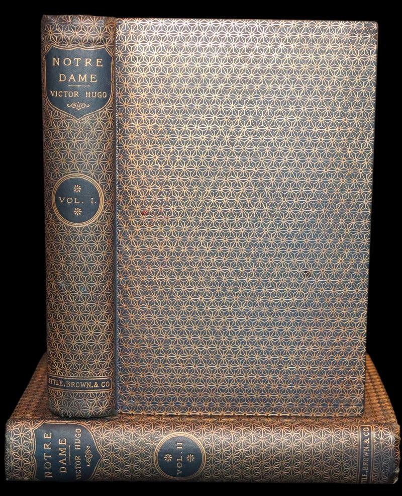 1897 Rare Victorian Book set - NOTRE-DAME de Paris, The Hunchback of Notre-Dame by Victor Hugo. Gothic.