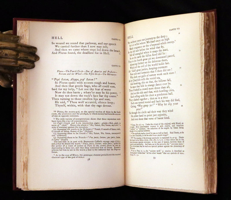 1899 Rare fine Dante book set in Bookcase - The Divina Commedia and Canzoniere translated by Edward Plumptre.