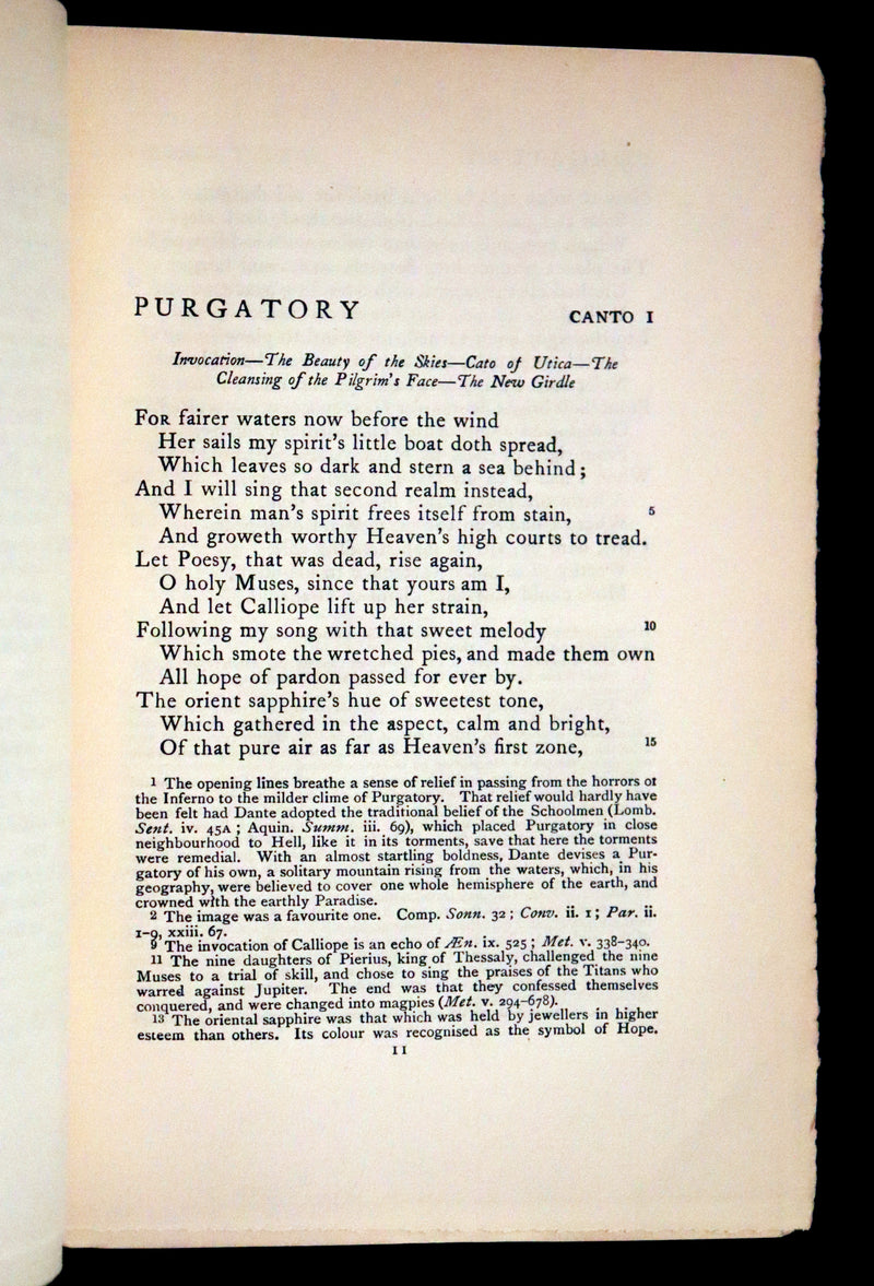 1899 Rare fine Dante book set in Bookcase - The Divina Commedia and Canzoniere translated by Edward Plumptre.