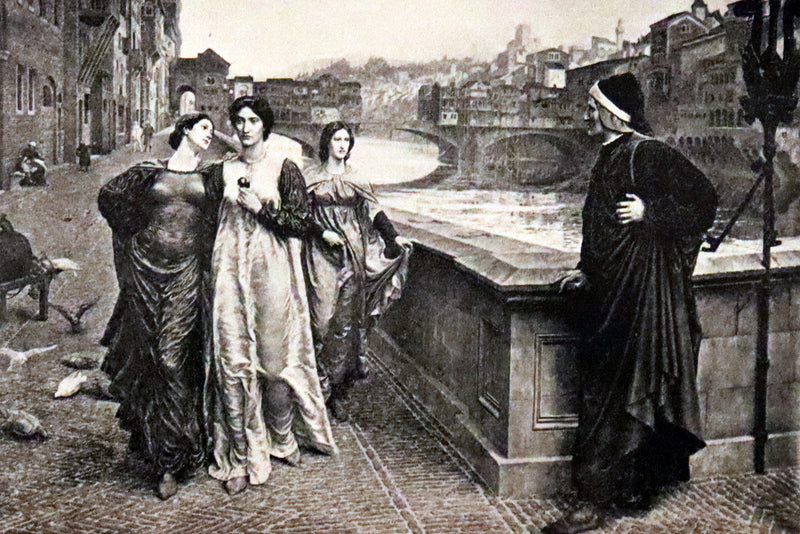 1899 Rare fine Dante book set in Bookcase - The Divina Commedia and Canzoniere translated by Edward Plumptre.