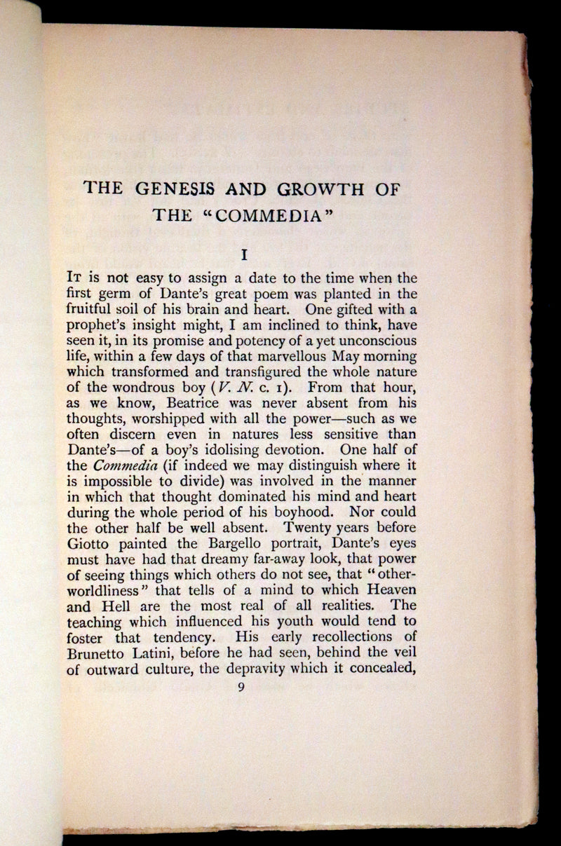1899 Rare fine Dante book set in Bookcase - The Divina Commedia and Canzoniere translated by Edward Plumptre.