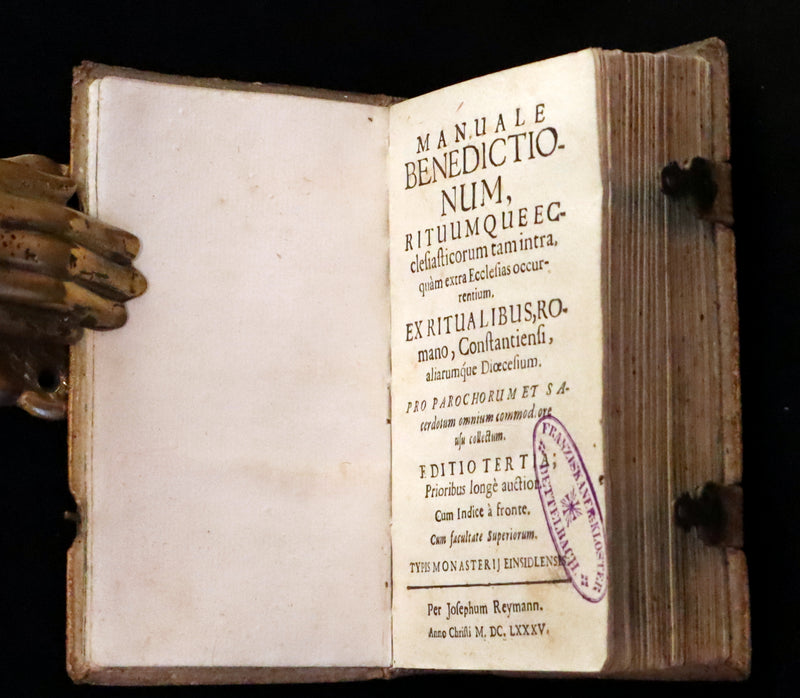 1685 Rare vellum Latin Book with claps - EXORCISM & Benediction Manual -  EXORCISMUS contra MALEFICIA, Benedictiones, Conjurationes, Absolutiones, ...
