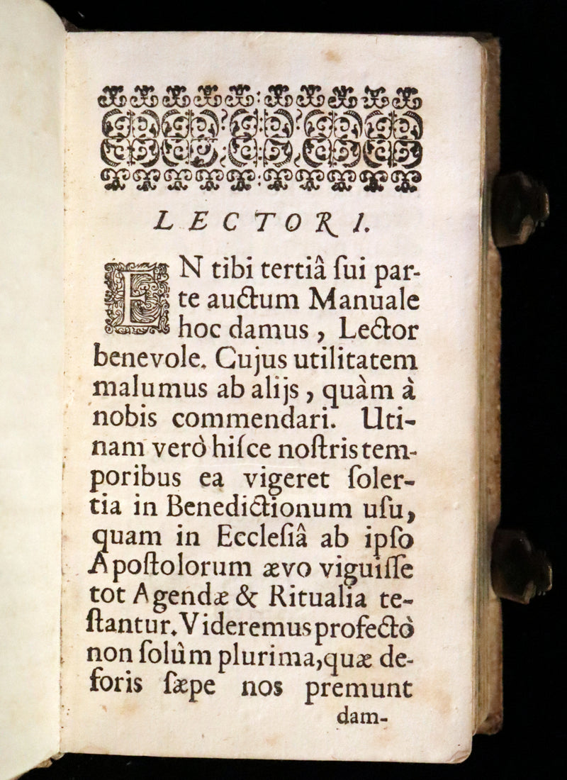 1685 Rare vellum Latin Book with claps - EXORCISM & Benediction Manual -  EXORCISMUS contra MALEFICIA, Benedictiones, Conjurationes, Absolutiones, ...