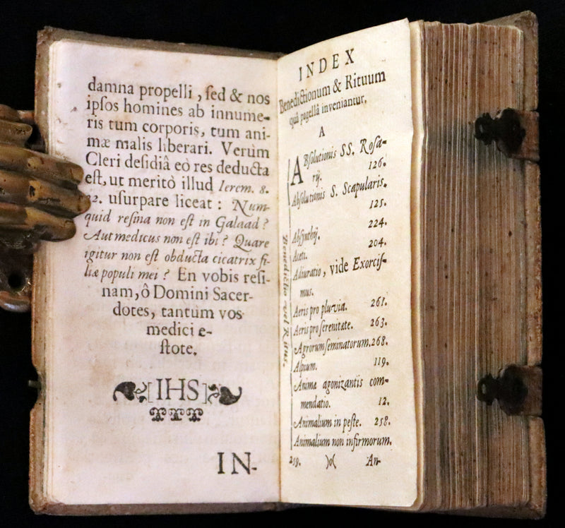 1685 Rare vellum Latin Book with claps - EXORCISM & Benediction Manual -  EXORCISMUS contra MALEFICIA, Benedictiones, Conjurationes, Absolutiones, ...