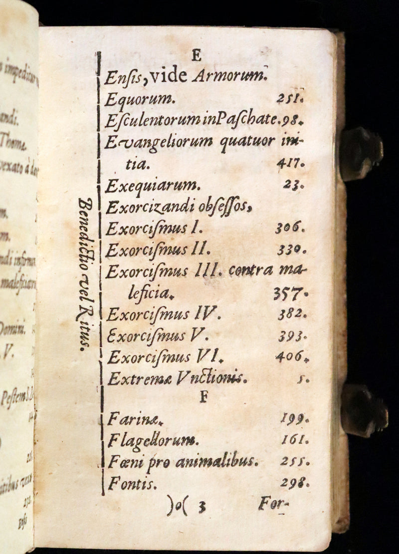 1685 Rare vellum Latin Book with claps - EXORCISM & Benediction Manual -  EXORCISMUS contra MALEFICIA, Benedictiones, Conjurationes, Absolutiones, ...