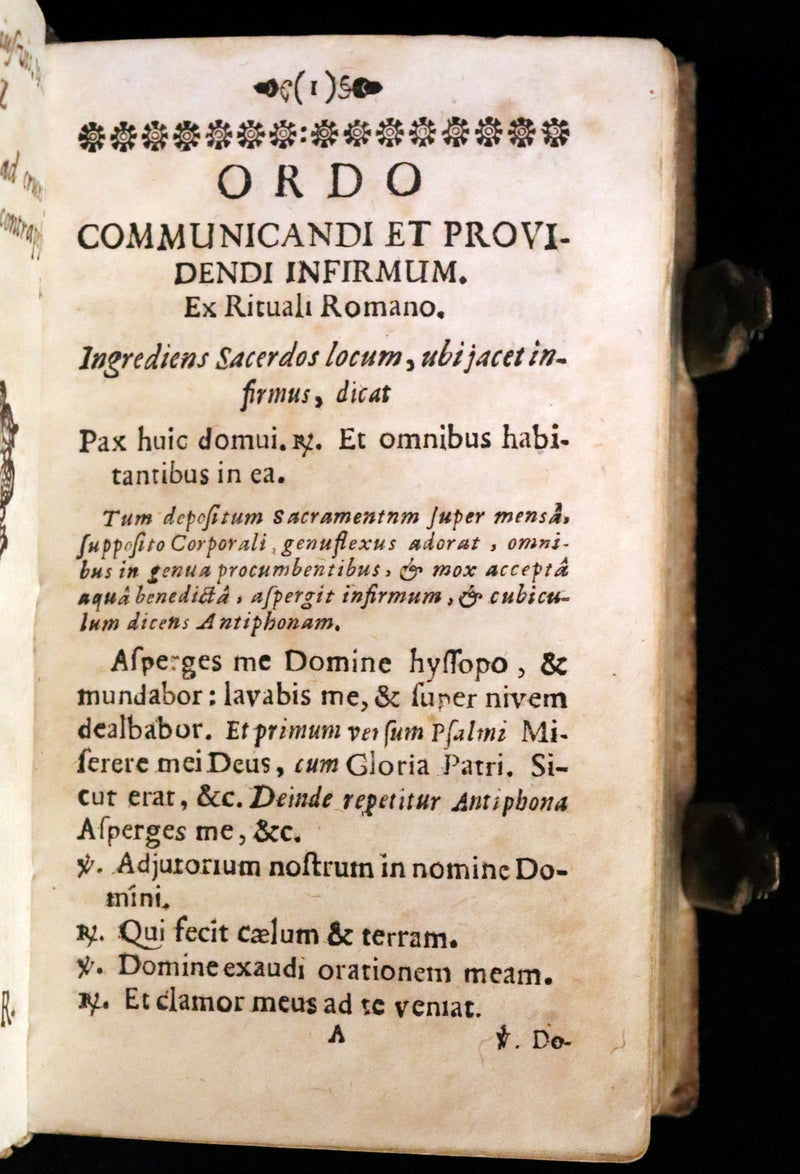 1685 Rare vellum Latin Book with claps - EXORCISM & Benediction Manual -  EXORCISMUS contra MALEFICIA, Benedictiones, Conjurationes, Absolutiones, ...