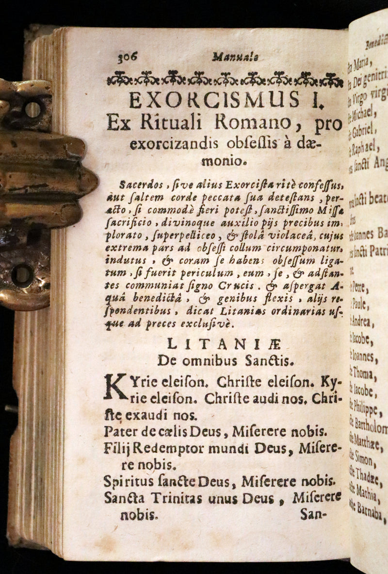 1685 Rare vellum Latin Book with claps - EXORCISM & Benediction Manual -  EXORCISMUS contra MALEFICIA, Benedictiones, Conjurationes, Absolutiones, ...