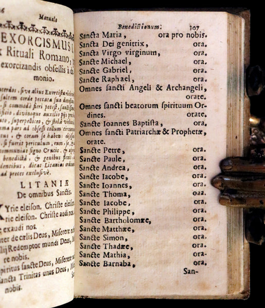 1685 Rare vellum Latin Book with claps - EXORCISM & Benediction Manual -  EXORCISMUS contra MALEFICIA, Benedictiones, Conjurationes, Absolutiones, ...
