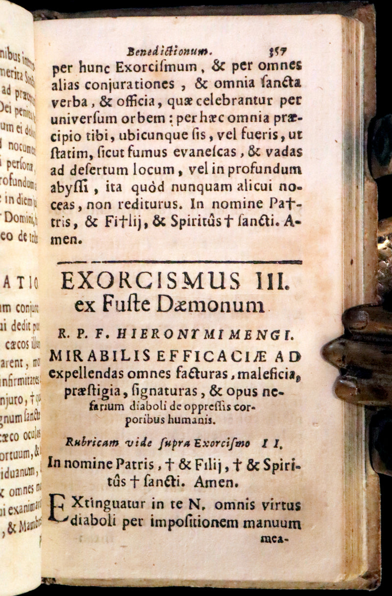 1685 Rare vellum Latin Book with claps - EXORCISM & Benediction Manual -  EXORCISMUS contra MALEFICIA, Benedictiones, Conjurationes, Absolutiones, ...