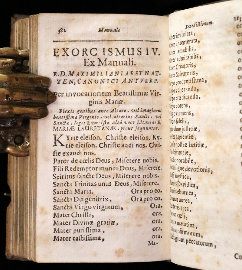 1685 Rare vellum Latin Book with claps - EXORCISM & Benediction Manual -  EXORCISMUS contra MALEFICIA, Benedictiones, Conjurationes, Absolutiones, ...