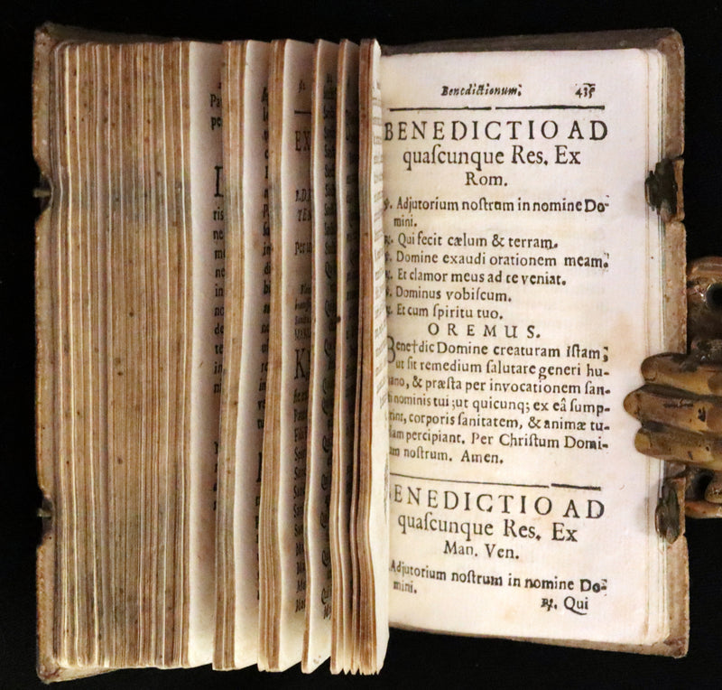 1685 Rare vellum Latin Book with claps - EXORCISM & Benediction Manual -  EXORCISMUS contra MALEFICIA, Benedictiones, Conjurationes, Absolutiones, ...