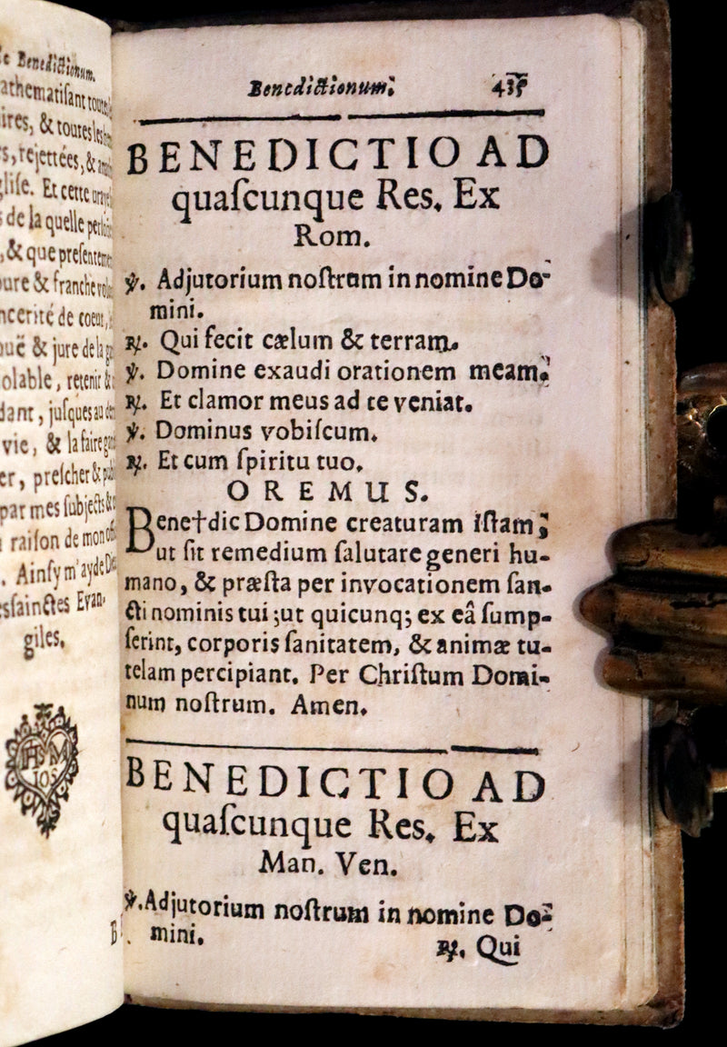 1685 Rare vellum Latin Book with claps - EXORCISM & Benediction Manual -  EXORCISMUS contra MALEFICIA, Benedictiones, Conjurationes, Absolutiones, ...