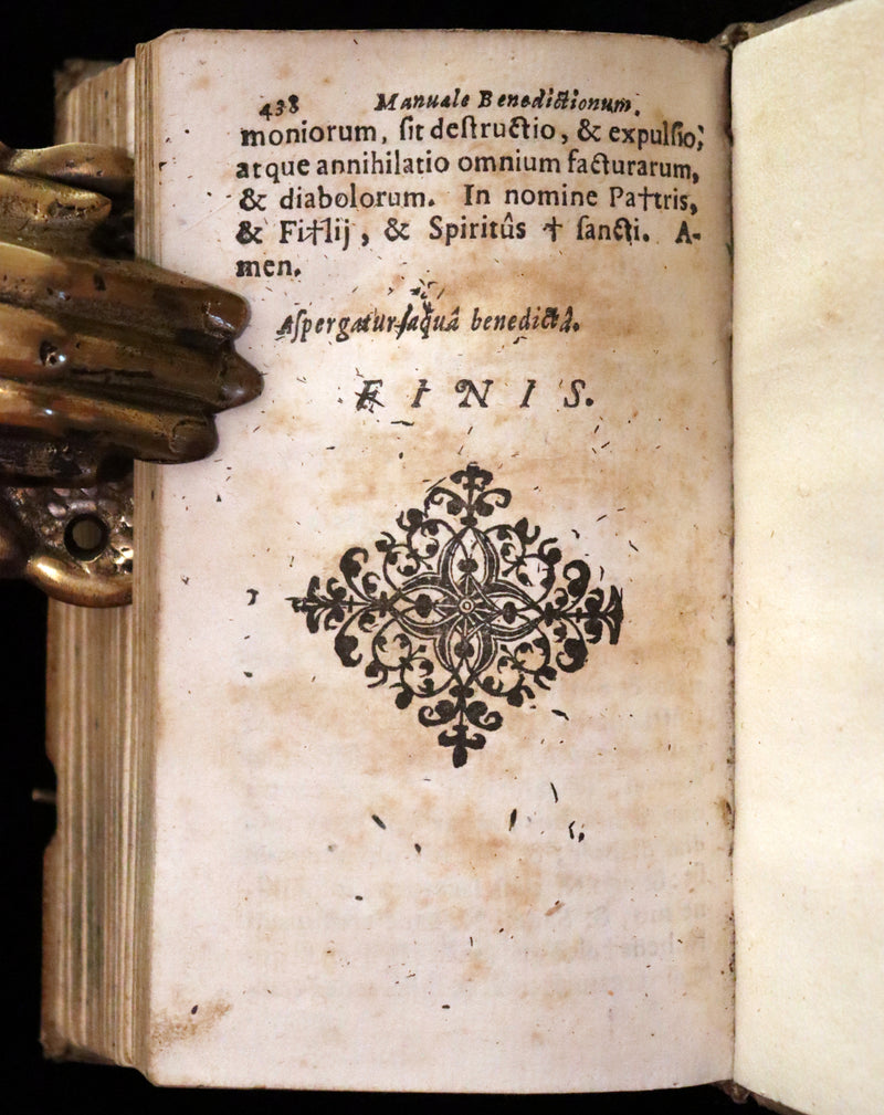 1685 Rare vellum Latin Book with claps - EXORCISM & Benediction Manual -  EXORCISMUS contra MALEFICIA, Benedictiones, Conjurationes, Absolutiones, ...