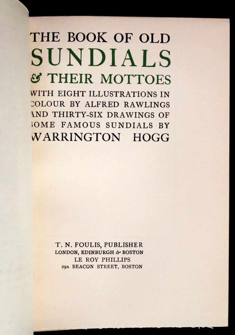 1914 Rare First Edition - A BOOK OF OLD SUNDIALS & THEIR MOTTOES, binding design by Jessie M. King.