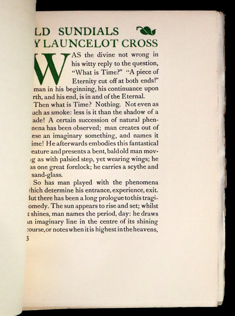 1914 Rare First Edition - A BOOK OF OLD SUNDIALS & THEIR MOTTOES, binding design by Jessie M. King.