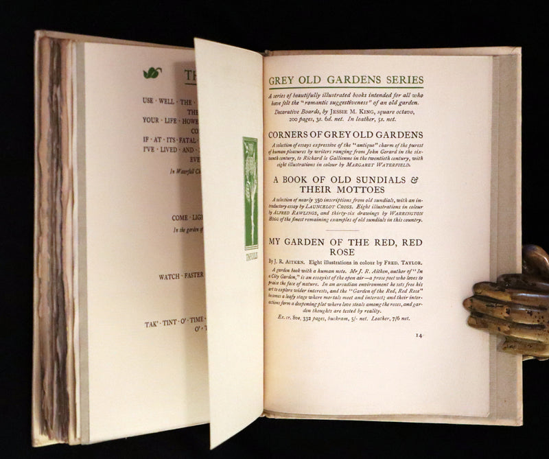 1914 Rare First Edition - A BOOK OF OLD SUNDIALS & THEIR MOTTOES, binding design by Jessie M. King.