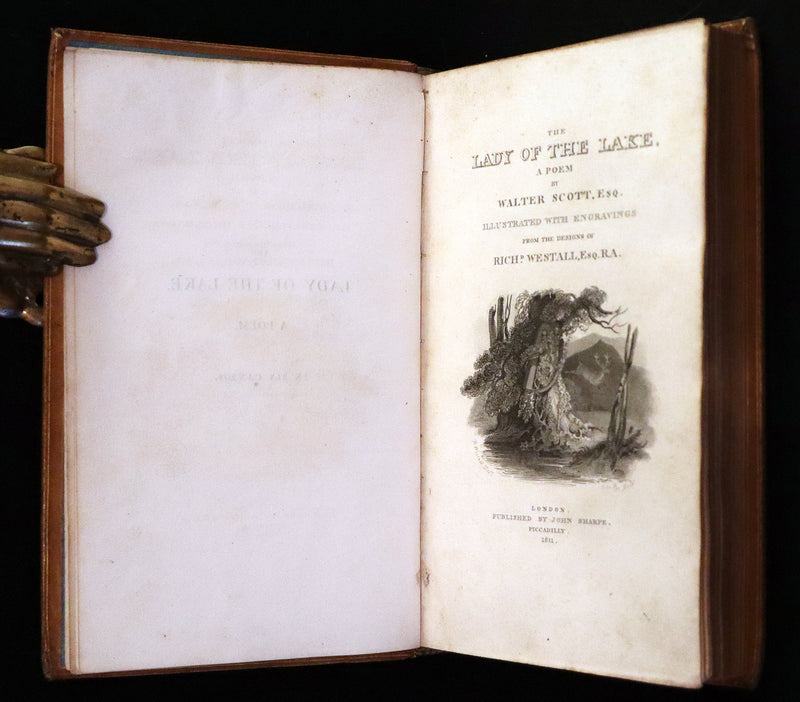 1811 Rare Book in a beautiful binding ~ The LADY OF THE LAKE by Sir Walter Scott Illustrated by Richard Westall.