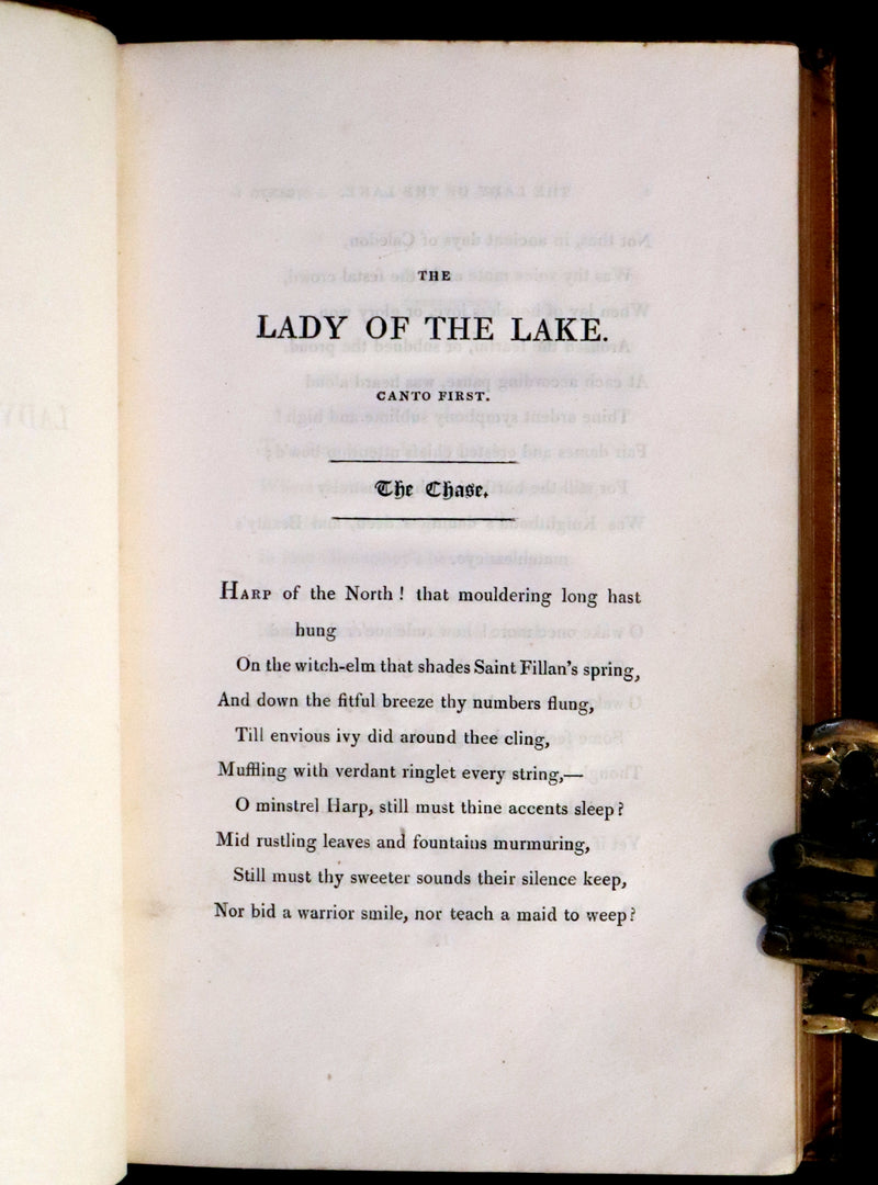 1811 Rare Book in a beautiful binding ~ The LADY OF THE LAKE by Sir Walter Scott Illustrated by Richard Westall.