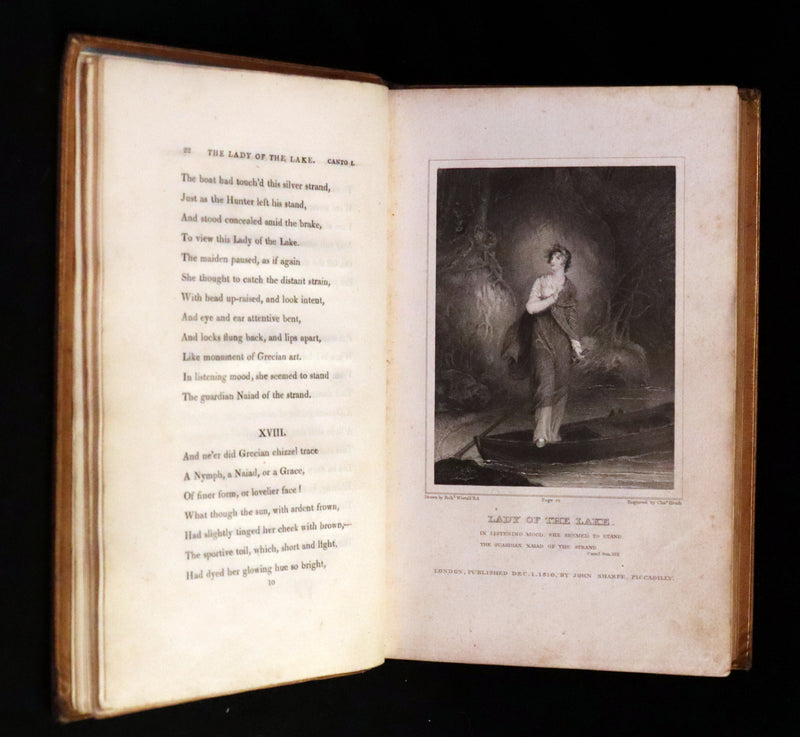 1811 Rare Book in a beautiful binding ~ The LADY OF THE LAKE by Sir Walter Scott Illustrated by Richard Westall.