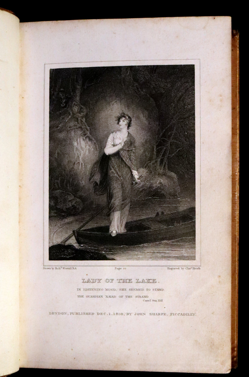 1811 Rare Book in a beautiful binding ~ The LADY OF THE LAKE by Sir Walter Scott Illustrated by Richard Westall.