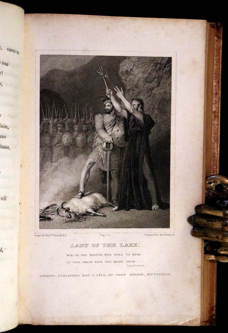 1811 Rare Book in a beautiful binding ~ The LADY OF THE LAKE by Sir Walter Scott Illustrated by Richard Westall.