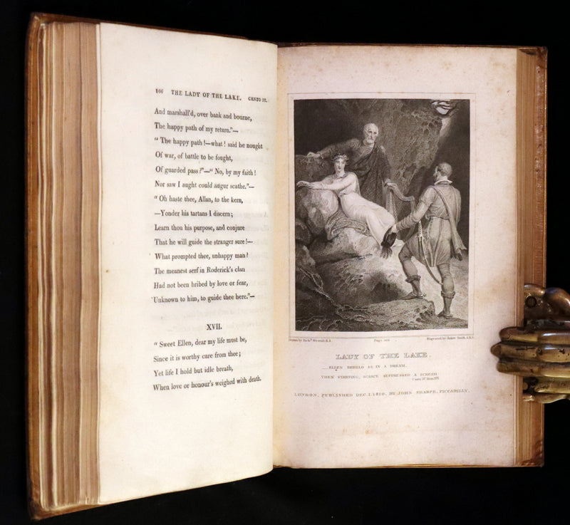 1811 Rare Book in a beautiful binding ~ The LADY OF THE LAKE by Sir Walter Scott Illustrated by Richard Westall.