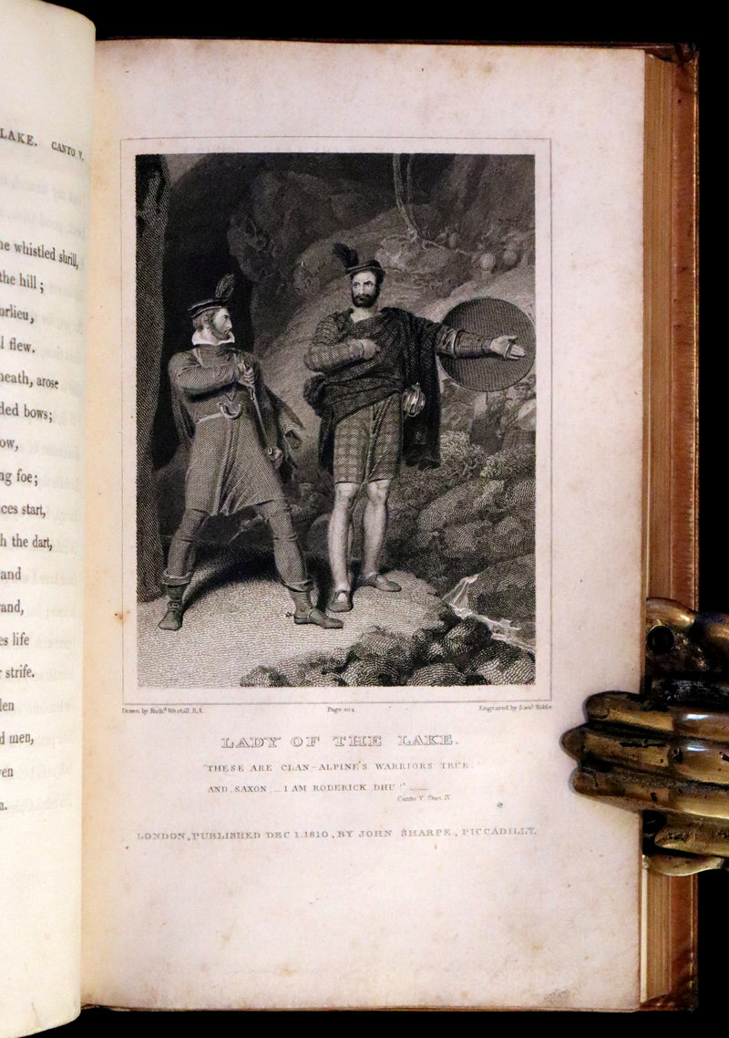 1811 Rare Book in a beautiful binding ~ The LADY OF THE LAKE by Sir Walter Scott Illustrated by Richard Westall.