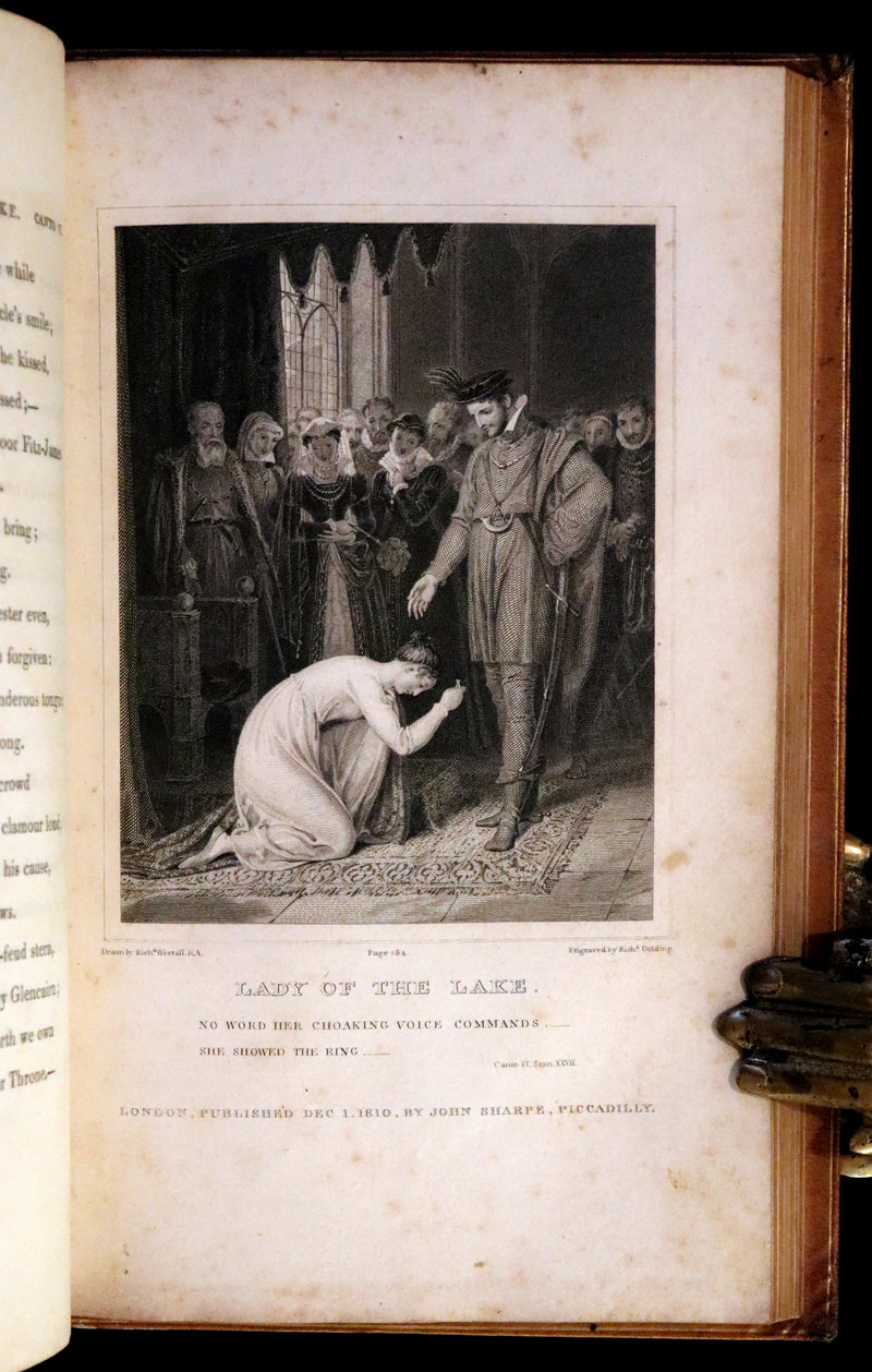 1811 Rare Book in a beautiful binding ~ The LADY OF THE LAKE by Sir Walter Scott Illustrated by Richard Westall.