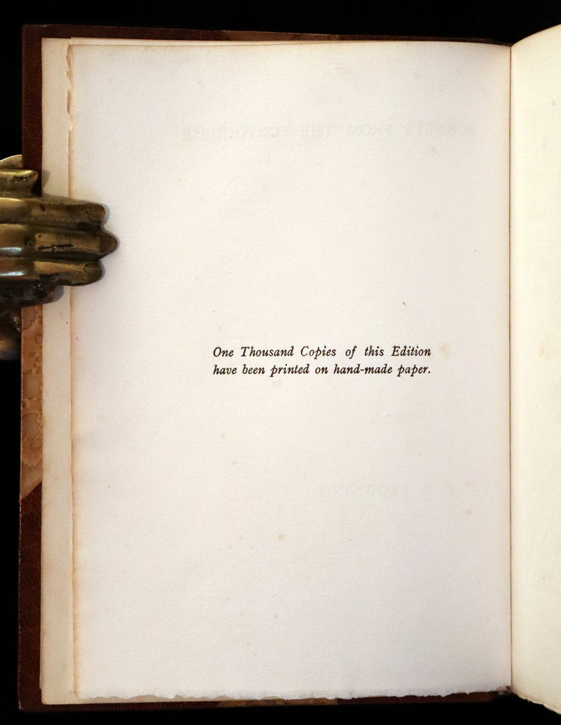 1922 Scarce Bayntun First Limited Edition - Sonnets From the Portuguese, love sonnets by Elizabeth Barrett Browning illustrated by Louise Gaston.