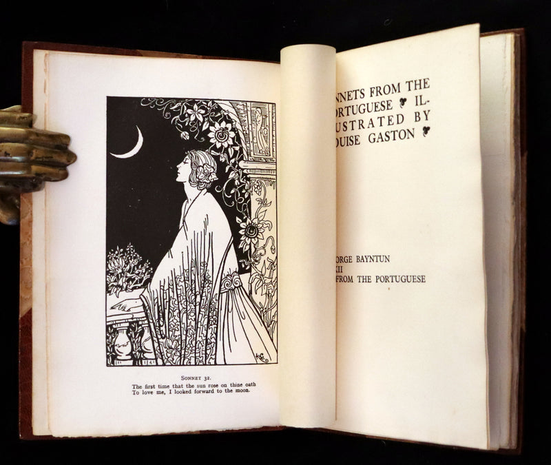 1922 Scarce Bayntun First Limited Edition - Sonnets From the Portuguese, love sonnets by Elizabeth Barrett Browning illustrated by Louise Gaston.