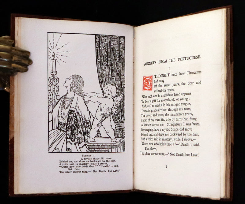 1922 Scarce Bayntun First Limited Edition - Sonnets From the Portuguese, love sonnets by Elizabeth Barrett Browning illustrated by Louise Gaston.