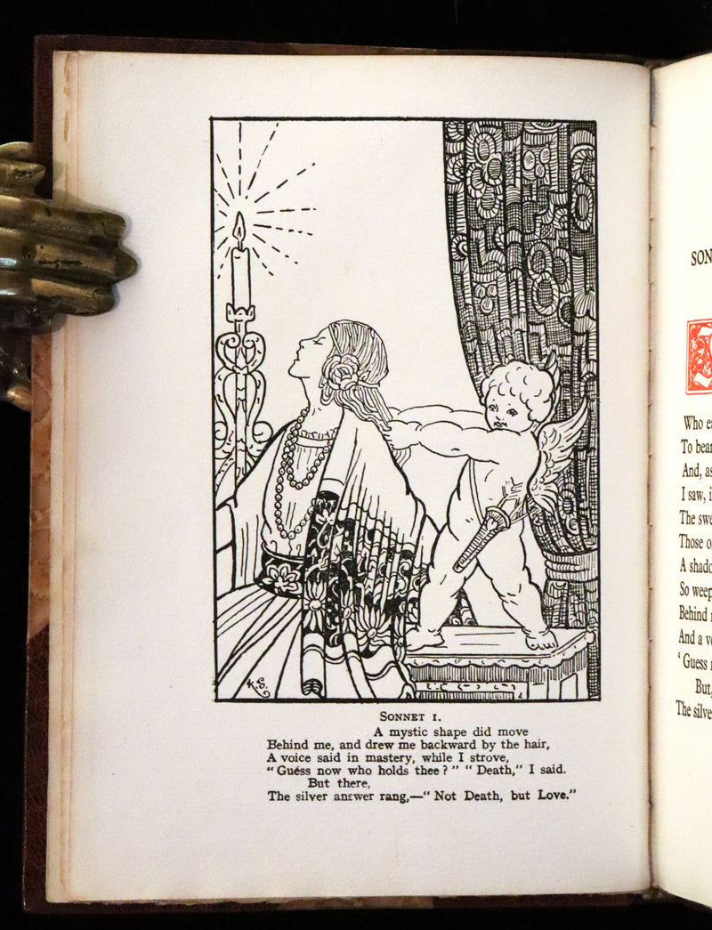 1922 Scarce Bayntun First Limited Edition - Sonnets From the Portuguese, love sonnets by Elizabeth Barrett Browning illustrated by Louise Gaston.
