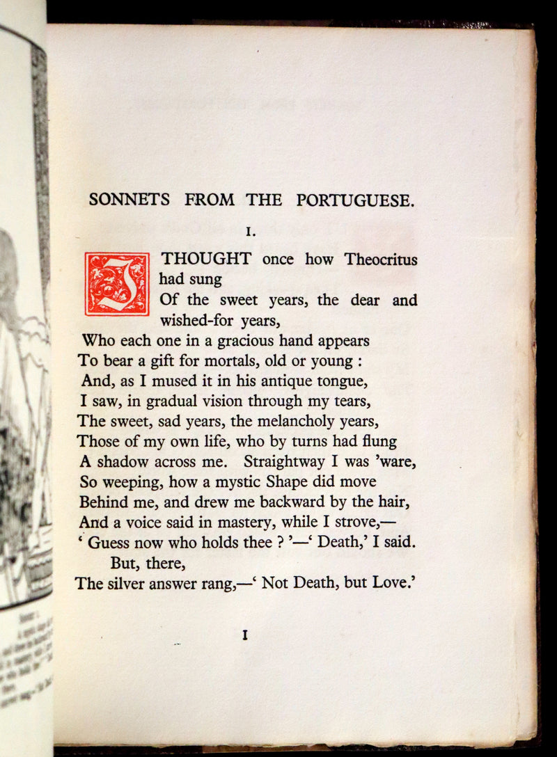 1922 Scarce Bayntun First Limited Edition - Sonnets From the Portuguese, love sonnets by Elizabeth Barrett Browning illustrated by Louise Gaston.