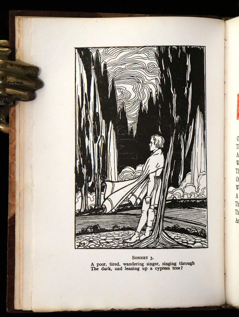 1922 Scarce Bayntun First Limited Edition - Sonnets From the Portuguese, love sonnets by Elizabeth Barrett Browning illustrated by Louise Gaston.