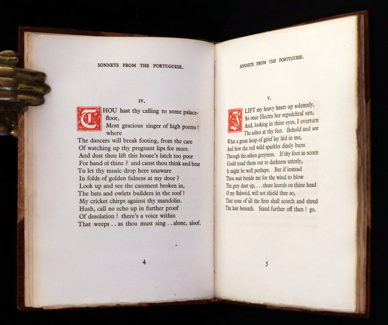 1922 Scarce Bayntun First Limited Edition - Sonnets From the Portuguese, love sonnets by Elizabeth Barrett Browning illustrated by Louise Gaston.